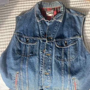 Vintage Lee Denim Vest Plaid